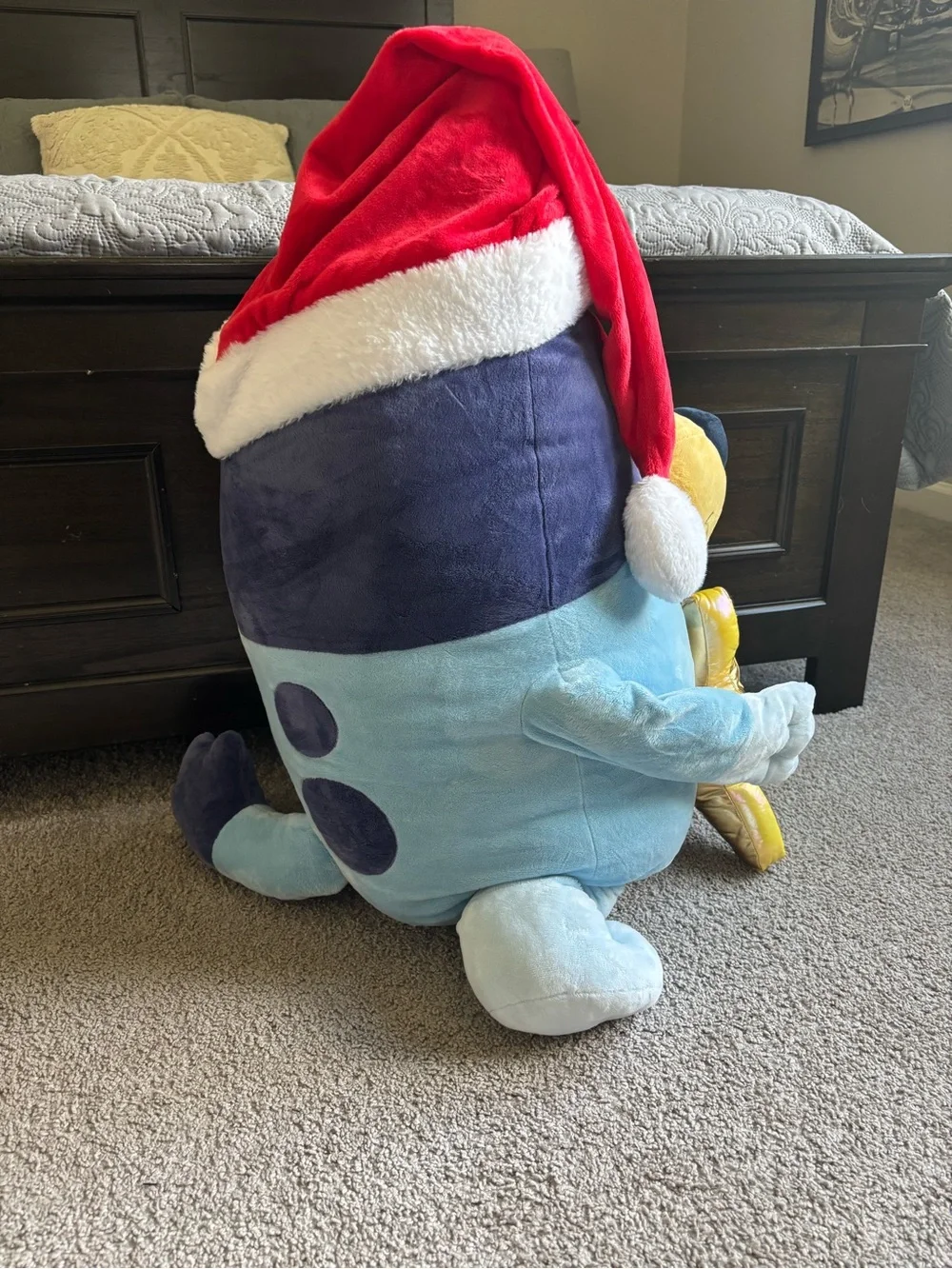 Bluey Santa Extra Large Plush Stuffed Animal for Kids Christmas Holiday